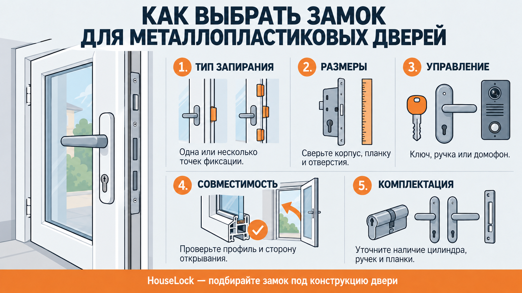 Инфографика о выборе замка для металлопластиковых дверей замок для металлопластиковых дверей - Инфографика